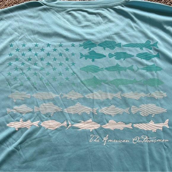 The American Outdoorsman UPF 50 Men's Fish US Flag Graphic Shirt. Men’s XXL - Picture 5 of 13